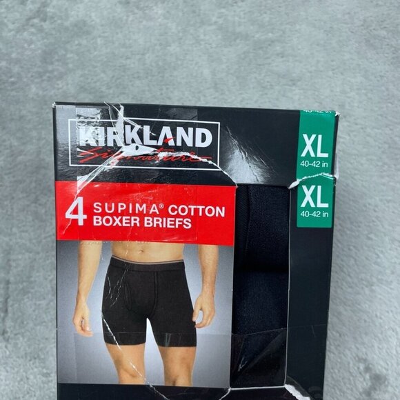 Kirkland Signature Supima Cotton Boxer Briefs 4-Pack XL Black a1493 - Picture 2 of 5